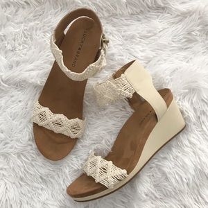 Lucky Brand Kierlo Crochet Wedge Sandal